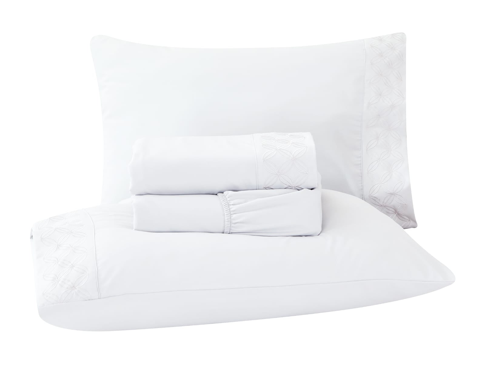 Jogo de Cama Basicasa Bordado Branco - King