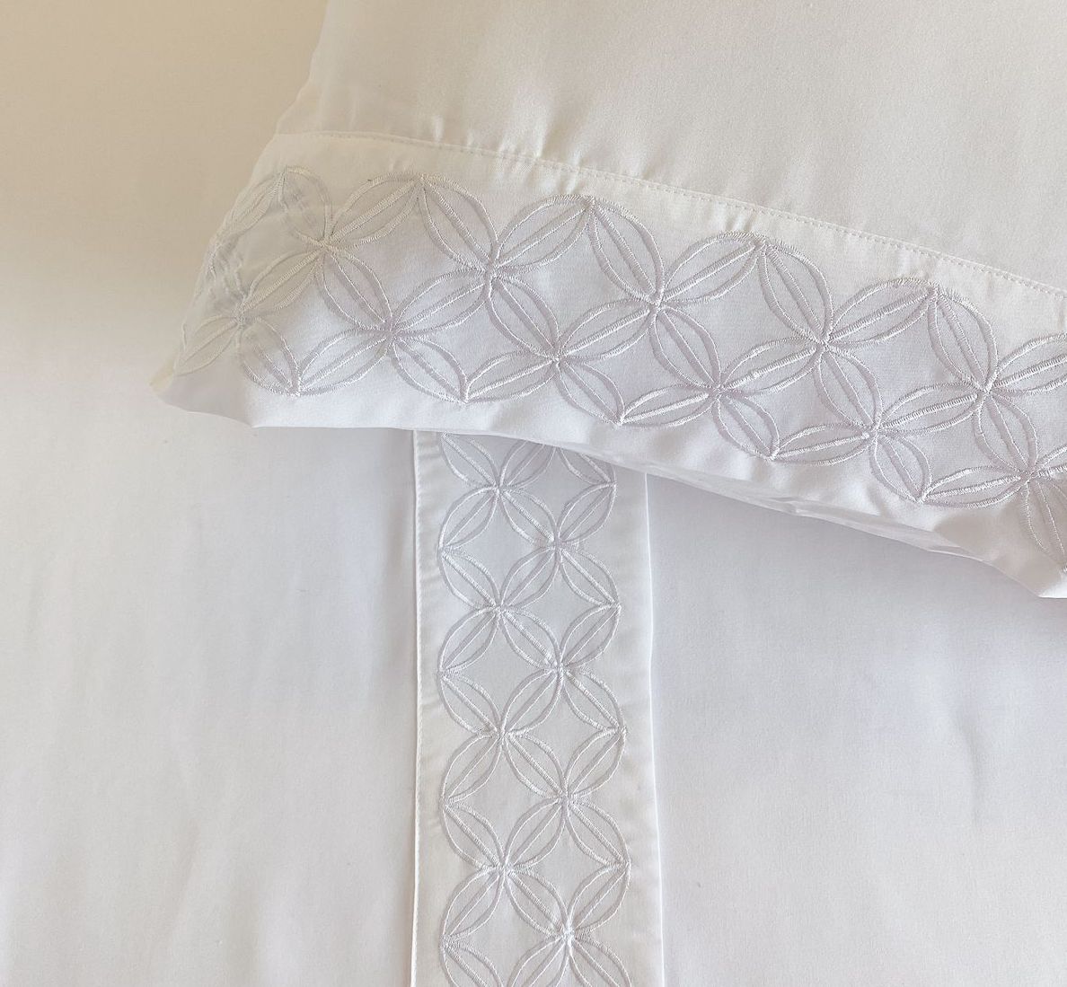 Jogo de Cama Basicasa Bordado Branco - King
