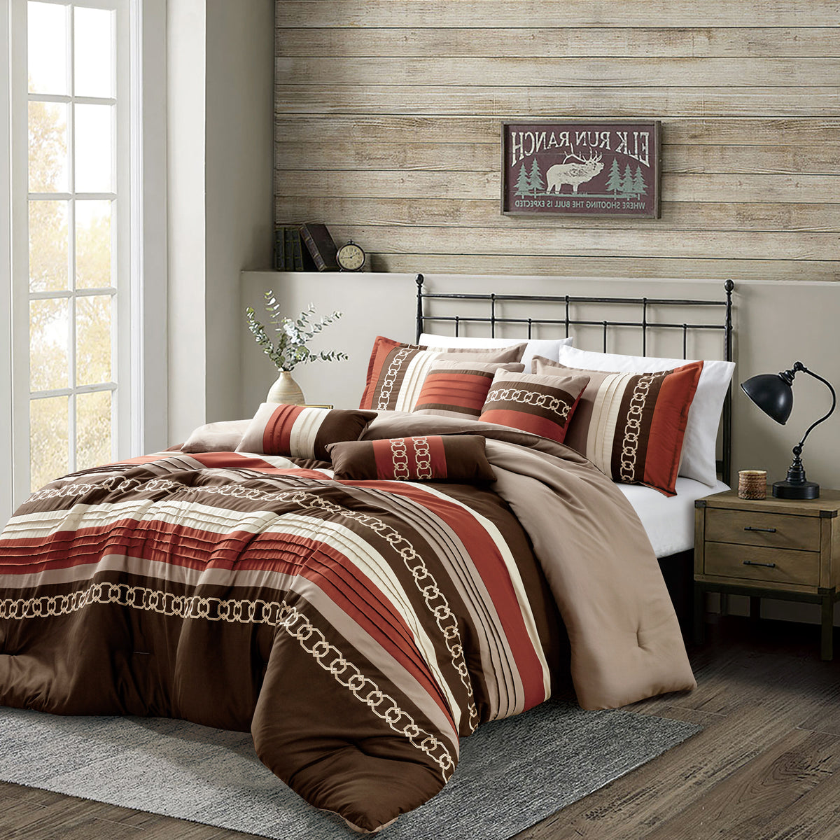 Conjunto de 7 peças de edredom Moderno Bordado