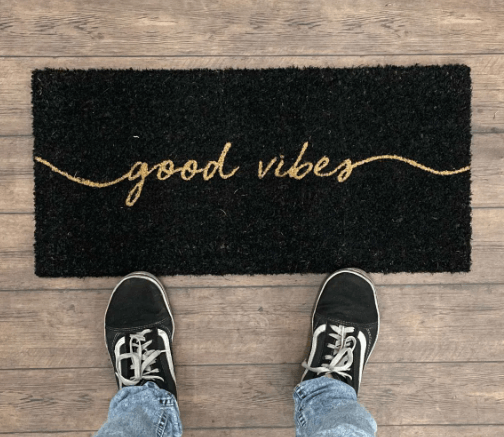 Capacho Fibra de Coco Good Vibes 70 x 33cm
