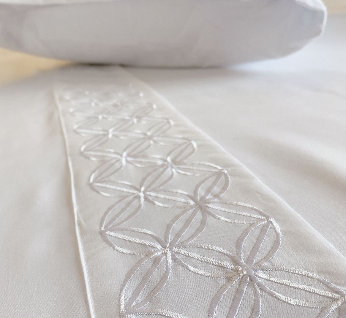 Jogo de Cama Basicasa Bordado Branco - King