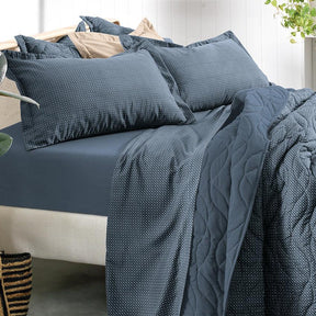 Jogo de Cama Altenburg Toque Acetinado Slim Marinho 4 Peças - Queen