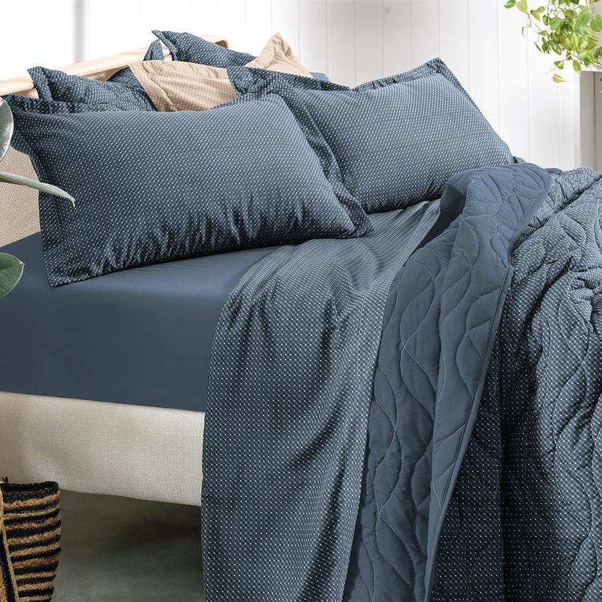 Jogo de Cama Altenburg Toque Acetinado Slim Marinho 4 Peças - Queen