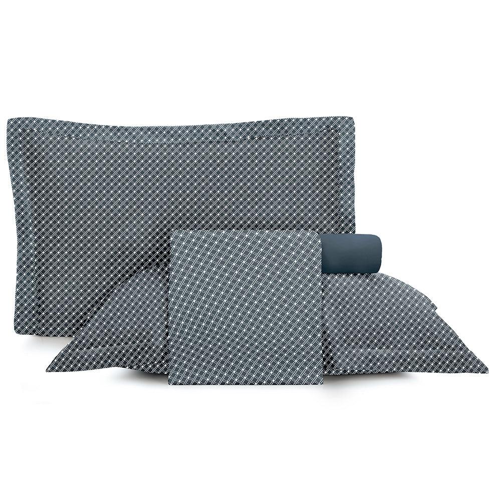 Jogo de Cama Altenburg Toque Acetinado Slim Marinho 4 Peças - Queen
