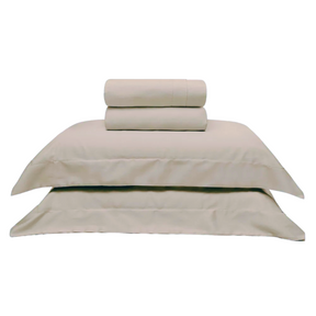 Jogo de Cama 300 Fios Cetim Bege - Queen