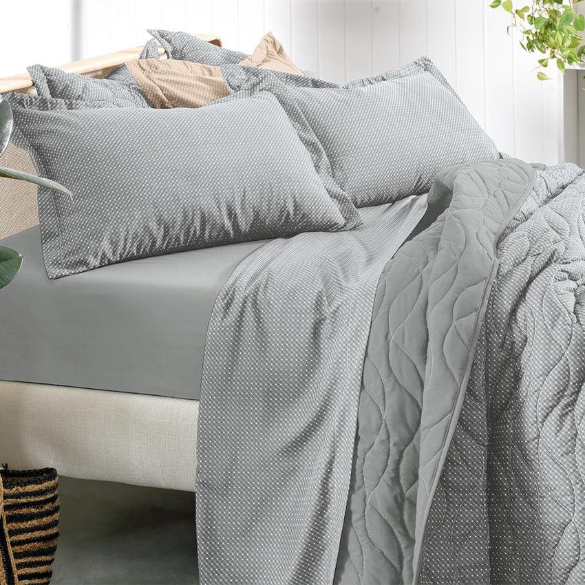 Jogo de Cama Altenburg Toque Acetinado Slim Cinza 4 Peças - Queen