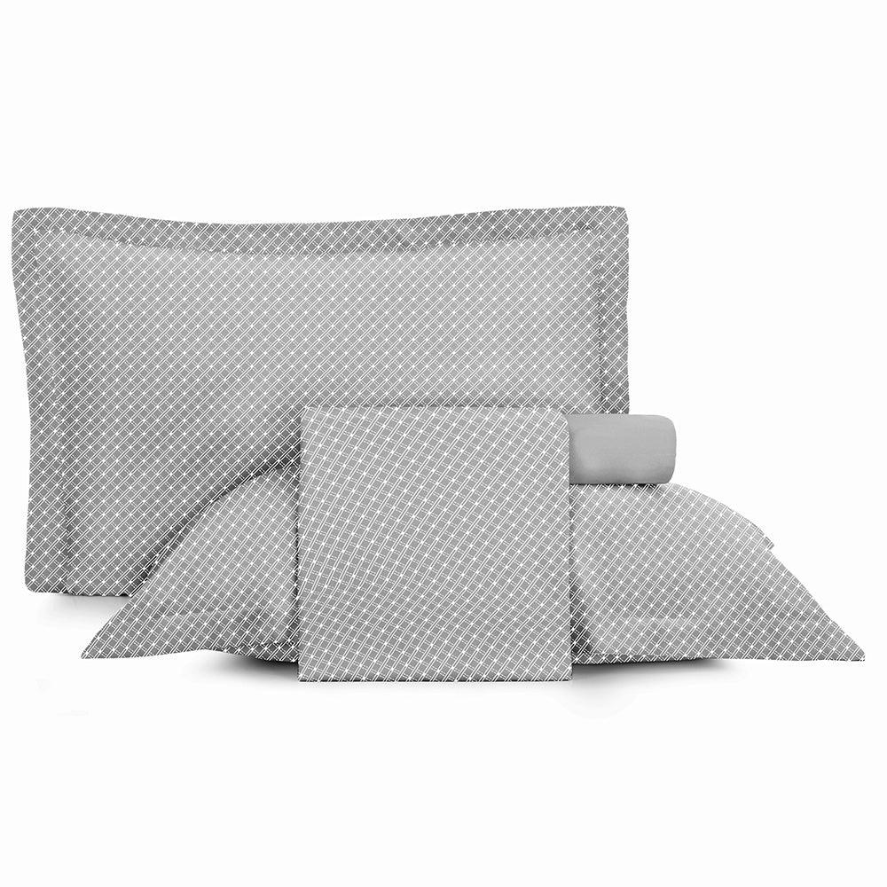 Jogo de Cama Altenburg Toque Acetinado Slim Cinza 4 Peças - Queen