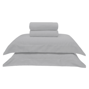 Jogo de Cama 300 Fios Cetim Cinza - Casal
